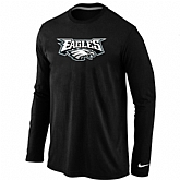 Nike Philadelphia Eagles Authentic Logo Long Sleeve T-Shirt Black,baseball caps,new era cap wholesale,wholesale hats
