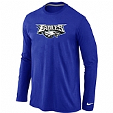Nike Philadelphia Eagles Authentic Logo Long Sleeve T-Shirt Blue,baseball caps,new era cap wholesale,wholesale hats