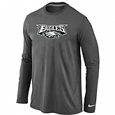Nike Philadelphia Eagles Authentic Logo Long Sleeve T-Shirt D.Gray,baseball caps,new era cap wholesale,wholesale hats
