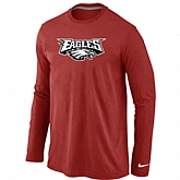 Nike Philadelphia Eagles Authentic Logo Long Sleeve T-Shirt Red,baseball caps,new era cap wholesale,wholesale hats