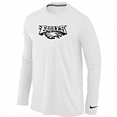 Nike Philadelphia Eagles Authentic Logo Long Sleeve T-Shirt White,baseball caps,new era cap wholesale,wholesale hats
