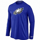 Nike Philadelphia Eagles Logo Long Sleeve T-Shirt Blue,baseball caps,new era cap wholesale,wholesale hats