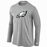 Nike Philadelphia Eagles Logo Long Sleeve T-Shirt Gray,baseball caps,new era cap wholesale,wholesale hats