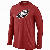 Nike Philadelphia Eagles Logo Long Sleeve T-Shirt Red,baseball caps,new era cap wholesale,wholesale hats