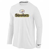 Nike Pittsburgh Steelers Authentic Logo Long Sleeve T-Shirt White,baseball caps,new era cap wholesale,wholesale hats