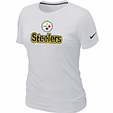 Nike Pittsburgh Steelers Authentic Logo Women's T-Shirt White,baseball caps,new era cap wholesale,wholesale hats