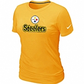 Nike Pittsburgh Steelers Authentic Logo Women's T-Shirt Yellow,baseball caps,new era cap wholesale,wholesale hats