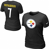 Nike Pittsburgh Steelers Ben Roethlisberger Name & Number Women's T-Shirt Black,baseball caps,new era cap wholesale,wholesale hats