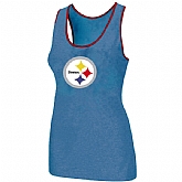 Nike Pittsburgh Steelers Ladies Big Logo Tri-Blend Racerback stretch Tank Top L.Blue