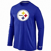 Nike Pittsburgh Steelers Logo Long Sleeve T-Shirt Blue,baseball caps,new era cap wholesale,wholesale hats
