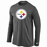 Nike Pittsburgh Steelers Logo Long Sleeve T-Shirt D.Gray,baseball caps,new era cap wholesale,wholesale hats