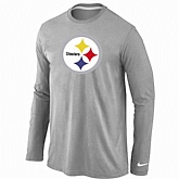 Nike Pittsburgh Steelers Logo Long Sleeve T-Shirt Gray,baseball caps,new era cap wholesale,wholesale hats