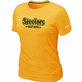 Nike Pittsburgh Steelers Sideline Legend Authentic Font Women's T-Shirt Yellow,baseball caps,new era cap wholesale,wholesale hats