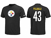 Nike Pittsburgh Steelers Troy Polamalu Name & Number T-Shirt Black,baseball caps,new era cap wholesale,wholesale hats