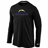 Nike San Diego Charger Authentic Logo Long Sleeve T-Shirt Black,baseball caps,new era cap wholesale,wholesale hats