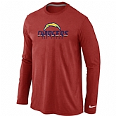 Nike San Diego Charger Authentic Logo Long Sleeve T-Shirt Red,baseball caps,new era cap wholesale,wholesale hats