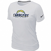 Nike San Diego Chargers Authentic Logo Women's T-Shirt White,baseball caps,new era cap wholesale,wholesale hats