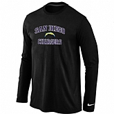 Nike San Diego Chargers Heart & Soul Long Sleeve T-Shirt Black,baseball caps,new era cap wholesale,wholesale hats