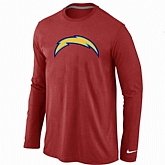 Nike San Diego Chargers Logo Long Sleeve T-Shirt Red,baseball caps,new era cap wholesale,wholesale hats