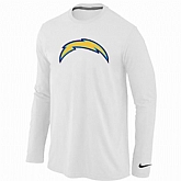 Nike San Diego Chargers Logo Long Sleeve T-Shirt White,baseball caps,new era cap wholesale,wholesale hats