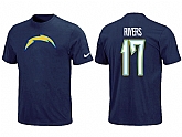 Nike San Diego Chargers Phillip Rivers Name & Number T-Shirt D.Blue,baseball caps,new era cap wholesale,wholesale hats