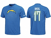 Nike San Diego Chargers Phillip Rivers Name & Number T-Shirt L.Blue,baseball caps,new era cap wholesale,wholesale hats