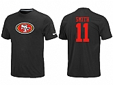 Nike San Francisco 49ers 11 SMITH Name & Number T-Shirt Black,baseball caps,new era cap wholesale,wholesale hats