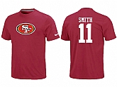 Nike San Francisco 49ers 11 SMITH Name & Number T-Shirt Red,baseball caps,new era cap wholesale,wholesale hats