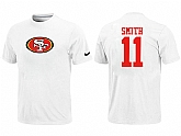 Nike San Francisco 49ers 11 SMITH Name & Number T-Shirt White,baseball caps,new era cap wholesale,wholesale hats
