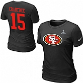 Nike San Francisco 49ers 15 CRABTREE Name & Number Super Bowl XLVII Women's T-Shirt Black,baseball caps,new era cap wholesale,wholesale hats