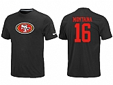 Nike San Francisco 49ers 16 Montana Name & Number T-Shirt Black,baseball caps,new era cap wholesale,wholesale hats