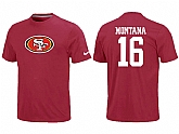 Nike San Francisco 49ers 16 Montana Name & Number T-Shirt Red,baseball caps,new era cap wholesale,wholesale hats