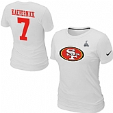 Nike San Francisco 49ers 7 Kaepernick Name & Number Super Bowl XLVII Women's T-Shirt White,baseball caps,new era cap wholesale,wholesale hats