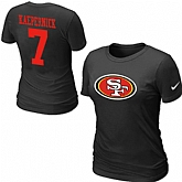 Nike San Francisco 49ers 7 Kaepernick Name & Number Women's T-Shirt Black,baseball caps,new era cap wholesale,wholesale hats