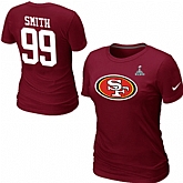 Nike San Francisco 49ers 99 SMITH Name & Number Super Bowl XLVII Women's T-Shirt Red,baseball caps,new era cap wholesale,wholesale hats