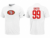 Nike San Francisco 49ers 99 SMITH Name & Number T-Shirt White,baseball caps,new era cap wholesale,wholesale hats