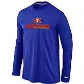 Nike San Francisco 49ers Authentic Logo Long Sleeve T-Shirt Blue,baseball caps,new era cap wholesale,wholesale hats
