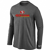 Nike San Francisco 49ers Authentic Logo Long Sleeve T-Shirt D.Gray,baseball caps,new era cap wholesale,wholesale hats