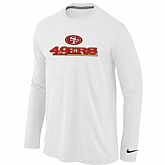 Nike San Francisco 49ers Authentic Logo Long Sleeve T-Shirt White,baseball caps,new era cap wholesale,wholesale hats