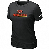 Nike San Francisco 49ers Authentic Logo Women's T-Shirt Black,baseball caps,new era cap wholesale,wholesale hats