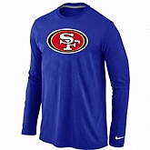 Nike San Francisco 49ers Logo Long Sleeve T-Shirt Blue,baseball caps,new era cap wholesale,wholesale hats