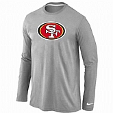 Nike San Francisco 49ers Logo Long Sleeve T-Shirt Gray,baseball caps,new era cap wholesale,wholesale hats
