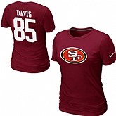 Nike San Francisco 49ers Vernon Davis Name & Number Women's T-Shirt Red,baseball caps,new era cap wholesale,wholesale hats