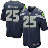 Nike Seattle Seahawks #25 Sherman Blue Game Jerseys,baseball caps,new era cap wholesale,wholesale hats