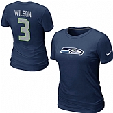 Nike Seattle Seahawks 3 Russell Wilson Name & Number Women's T-Shirt,baseball caps,new era cap wholesale,wholesale hats