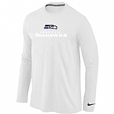 Nike Seattle Seahawks Authentic Logo Long Sleeve T-Shirt White,baseball caps,new era cap wholesale,wholesale hats