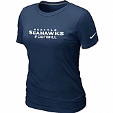 Nike Seattle Seahawks Authentic Logo Women's T-Shirt D.Blue,baseball caps,new era cap wholesale,wholesale hats