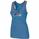 Nike Seattle Seahawks Ladies Big Logo Tri-Blend Racerback stretch Tank Top L.Blue