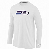 Nike Seattle Seahawks Logo Long Sleeve T-Shirt White,baseball caps,new era cap wholesale,wholesale hats