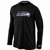 Nike Seattle Seahawks Logo Long Sleeve T-Shirt black,baseball caps,new era cap wholesale,wholesale hats